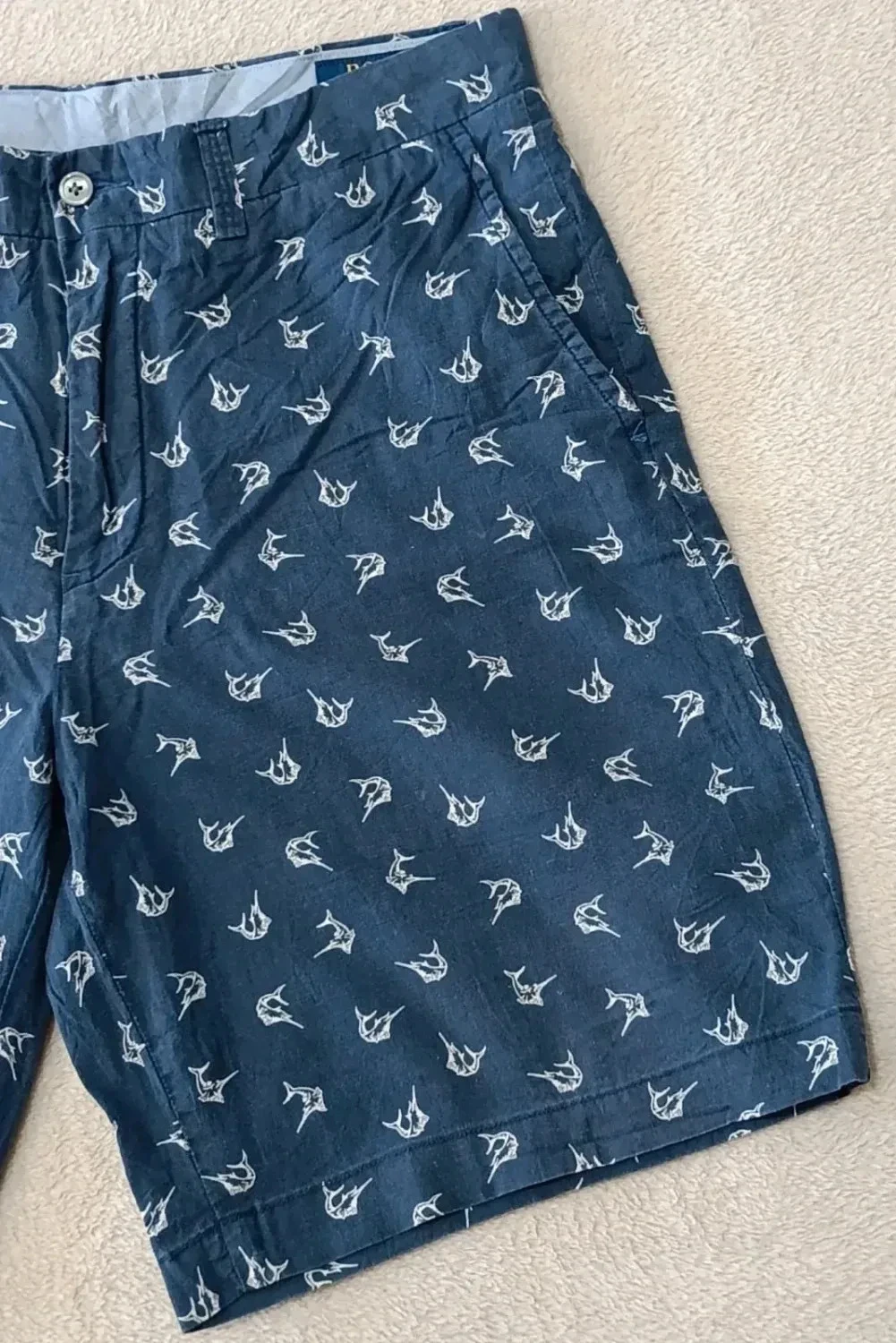 Short Polo Ralph Lauren azul Tamanho 32 ajuste clássico 9" Linho Algodão – photo 5